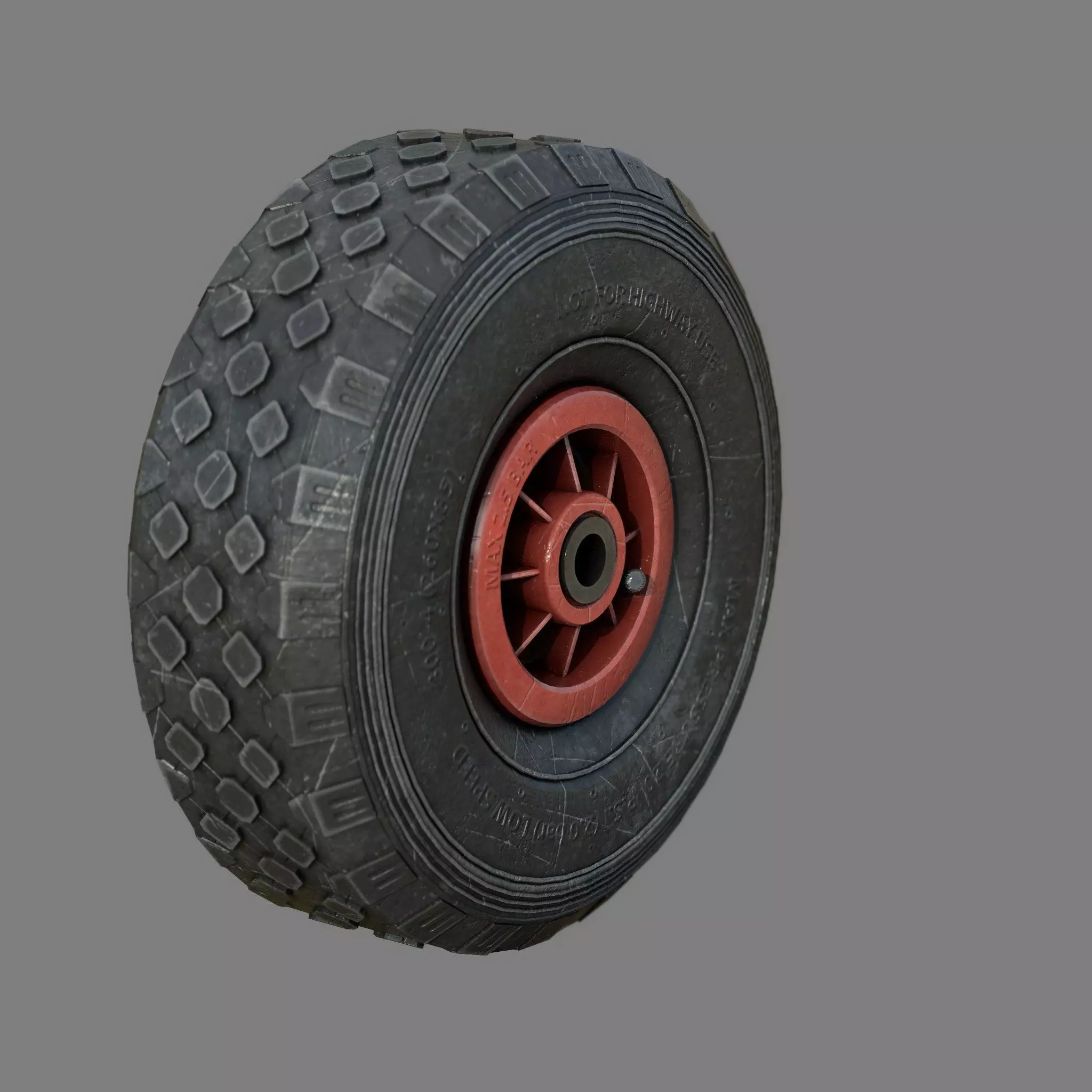 WHEELBARROW WHEEL Low-poly 3D model_0