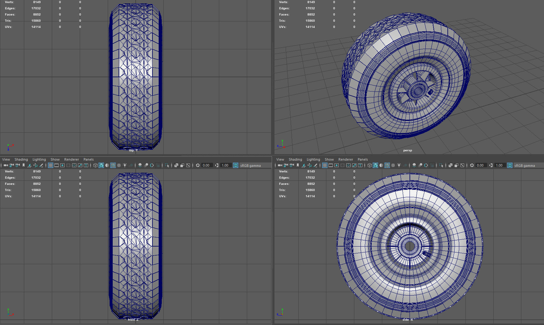 WHEELBARROW WHEEL Low-poly 3D model_12