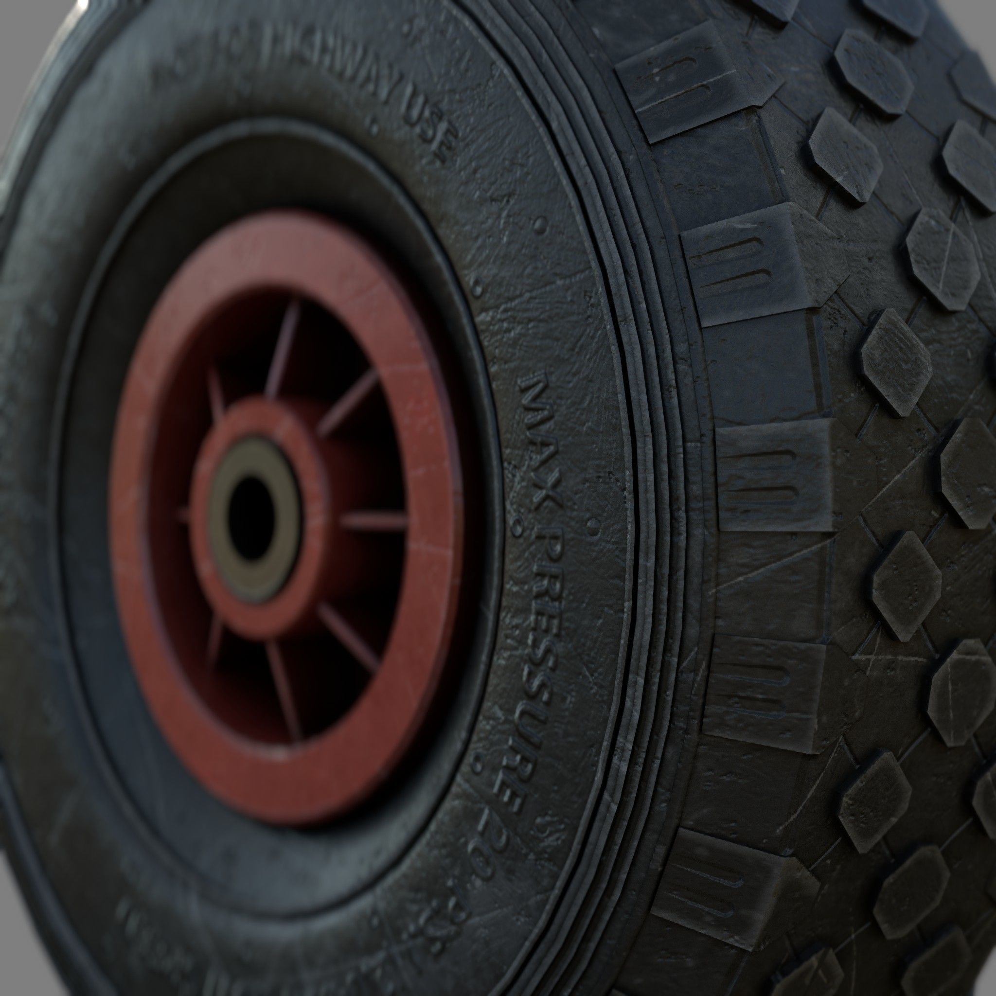 WHEELBARROW WHEEL Low-poly 3D model_4