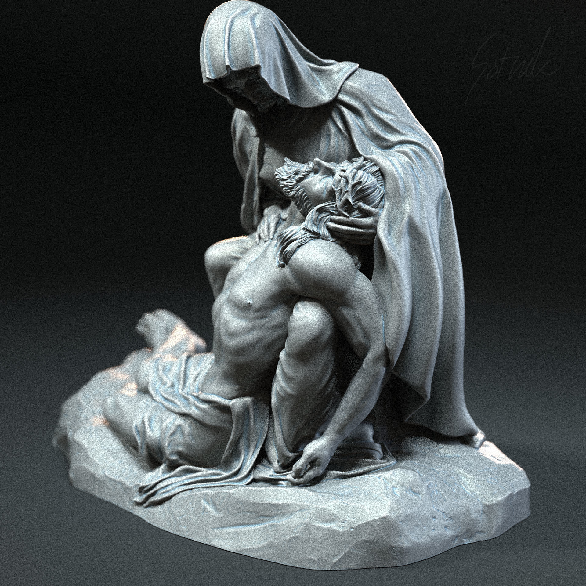 Jesus Sculpture 09 3D print model_5