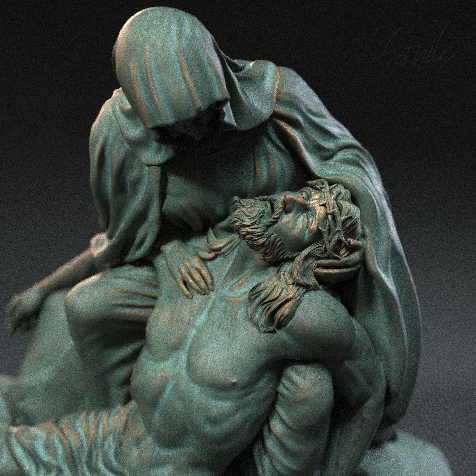 Jesus Sculpture 09 3D print model_3