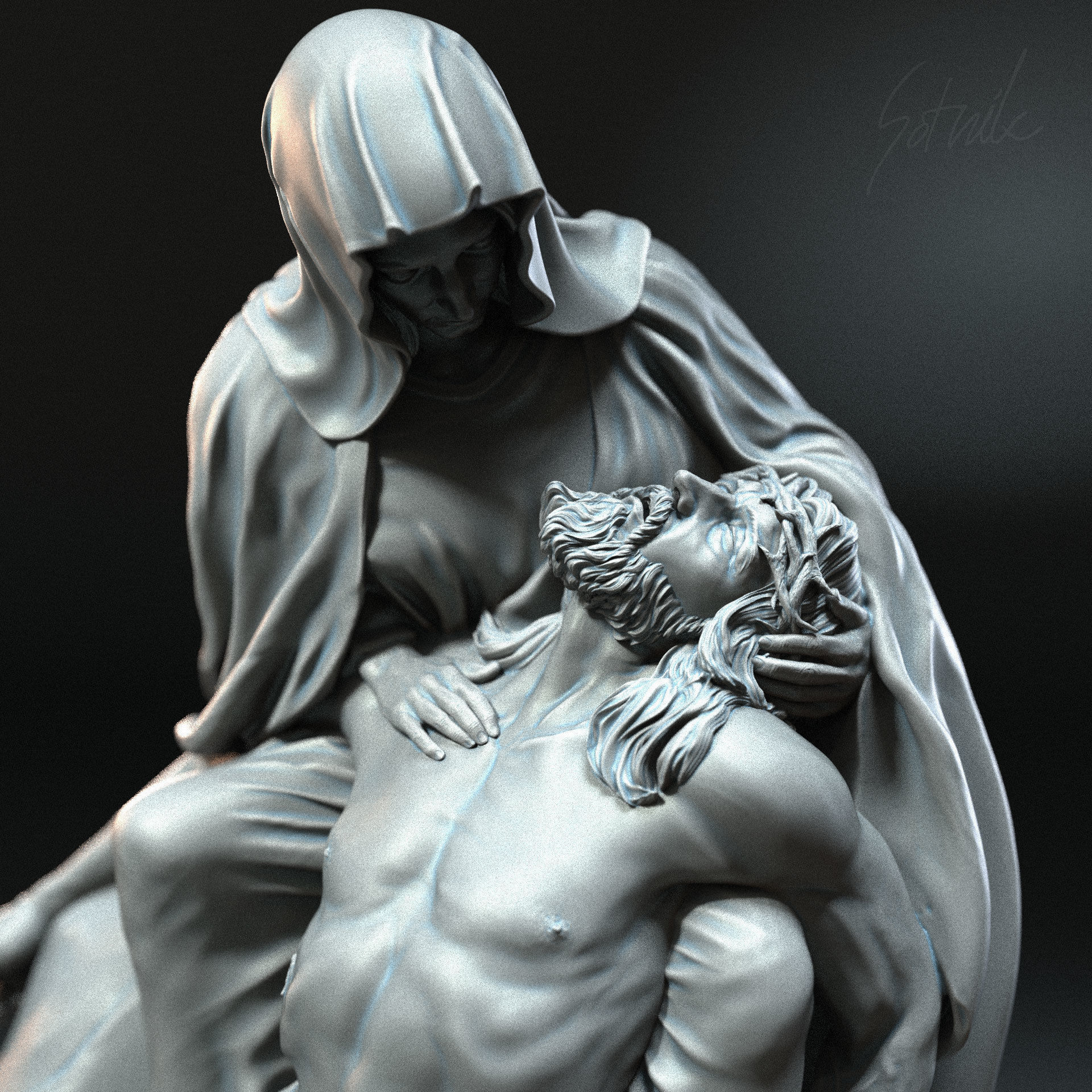 Jesus Sculpture 09 3D print model_2