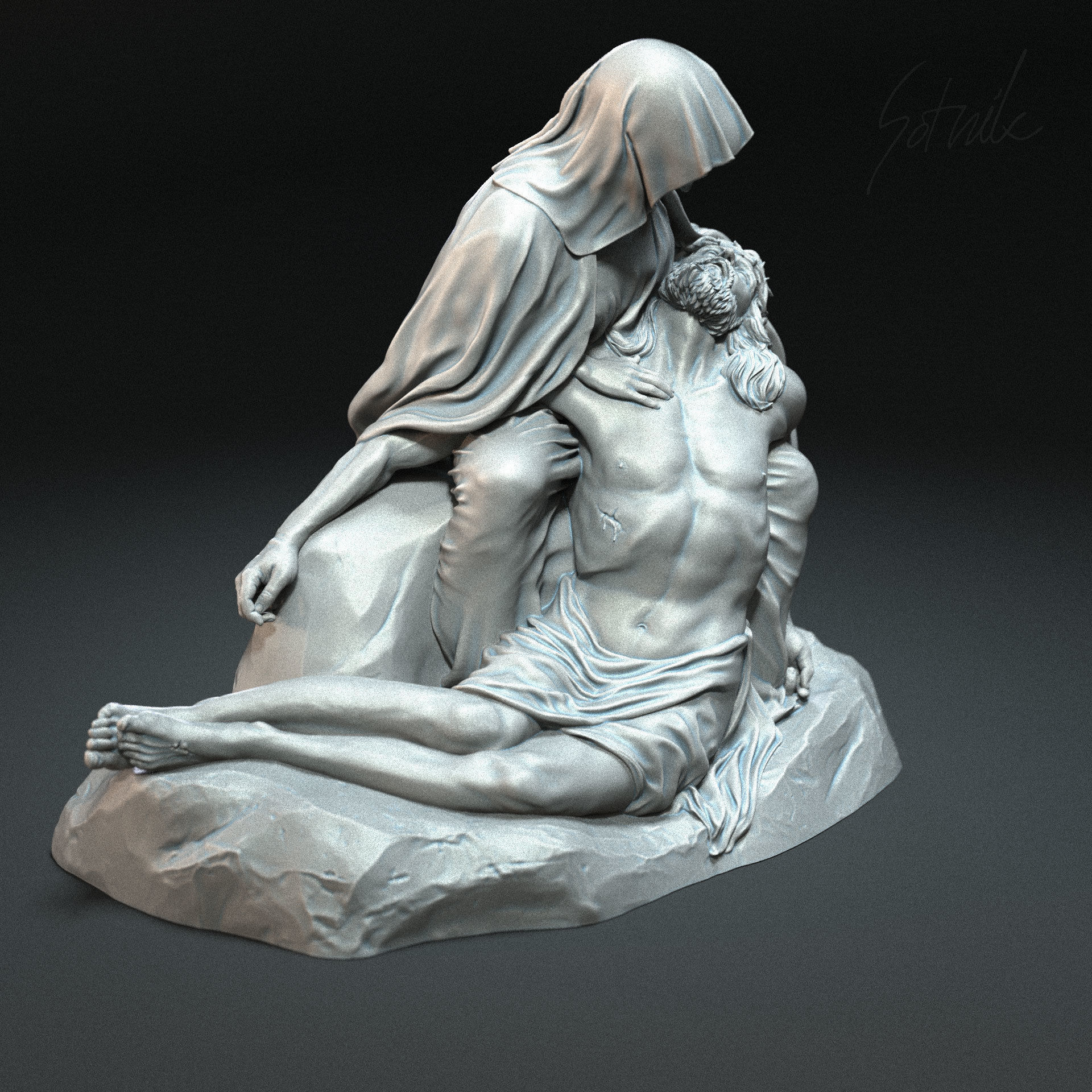 Jesus Sculpture 09 3D print model_7