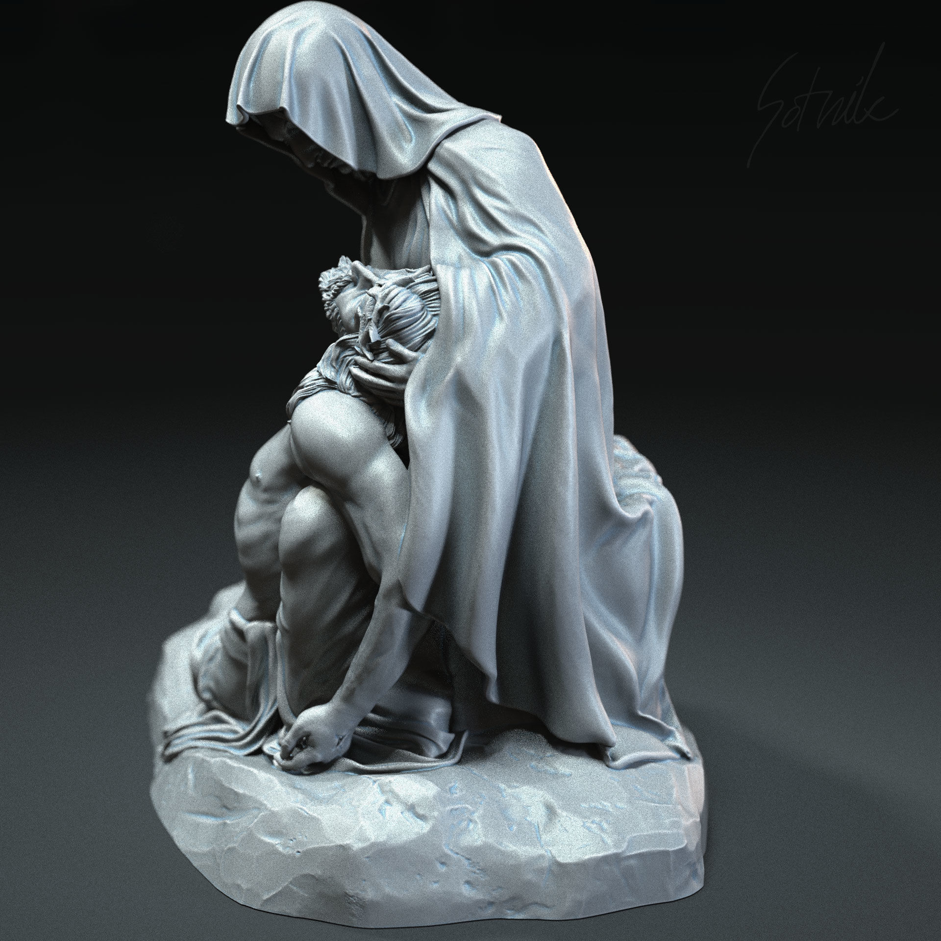 Jesus Sculpture 09 3D print model_4