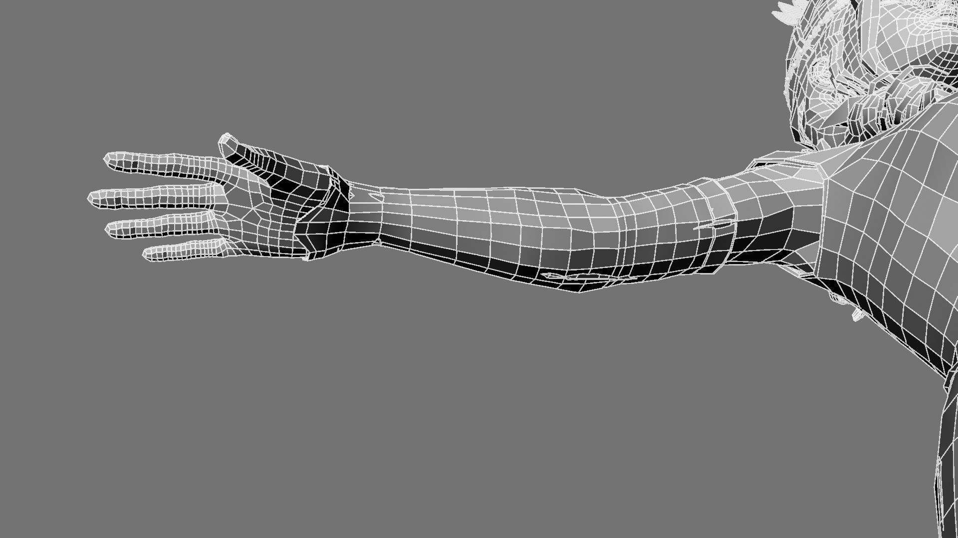 Queen woman in golden dress 3D model_49