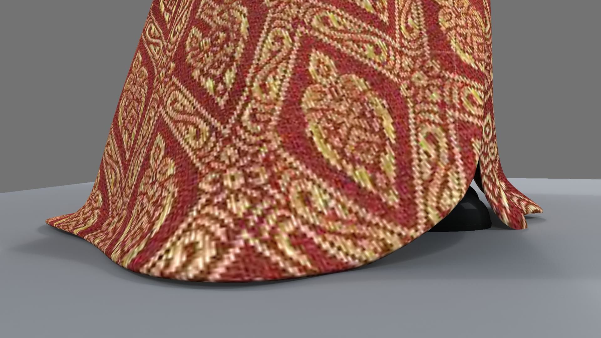 Queen woman in golden dress 3D model_10