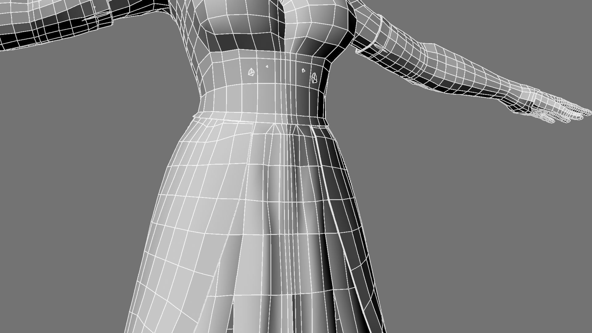 Queen woman in golden dress 3D model_31