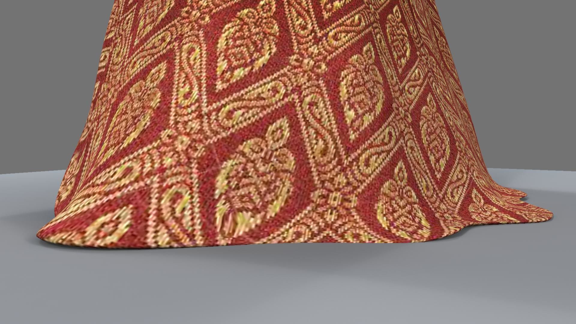 Queen woman in golden dress 3D model_14