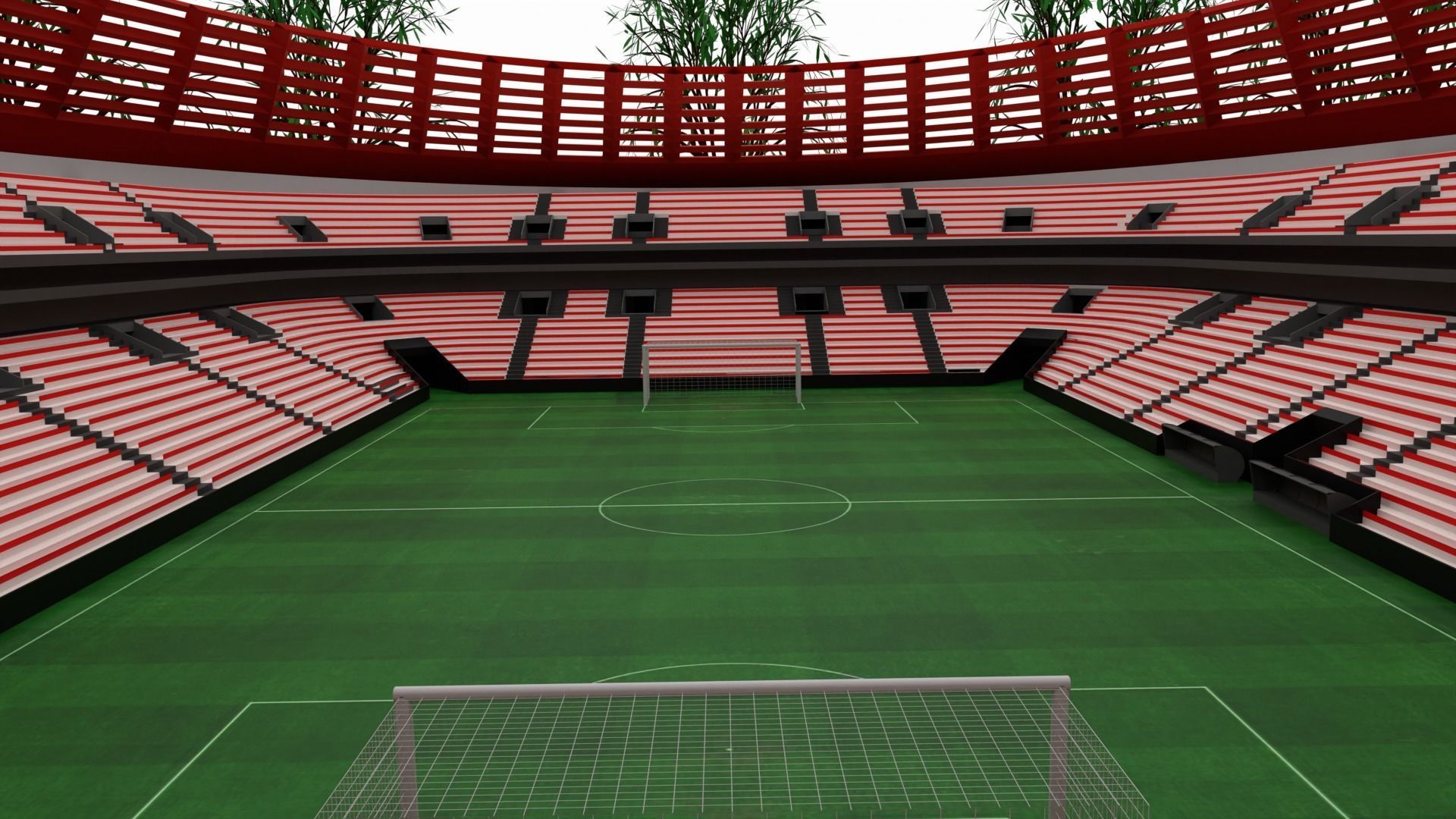 Football Stadium Low-poly 3D model_6
