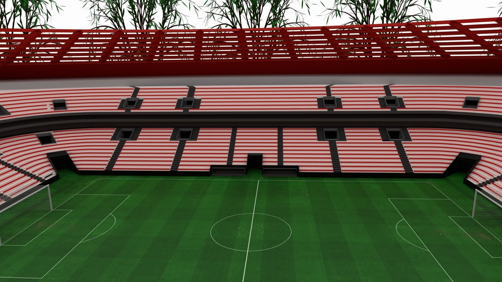 Football Stadium Low-poly 3D model_2