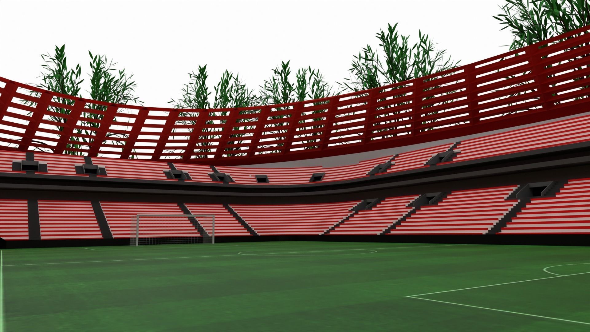 Football Stadium Low-poly 3D model_4