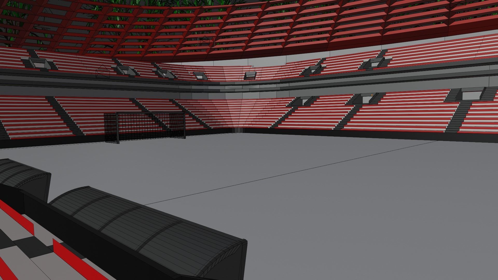 Football Stadium Low-poly 3D model_8