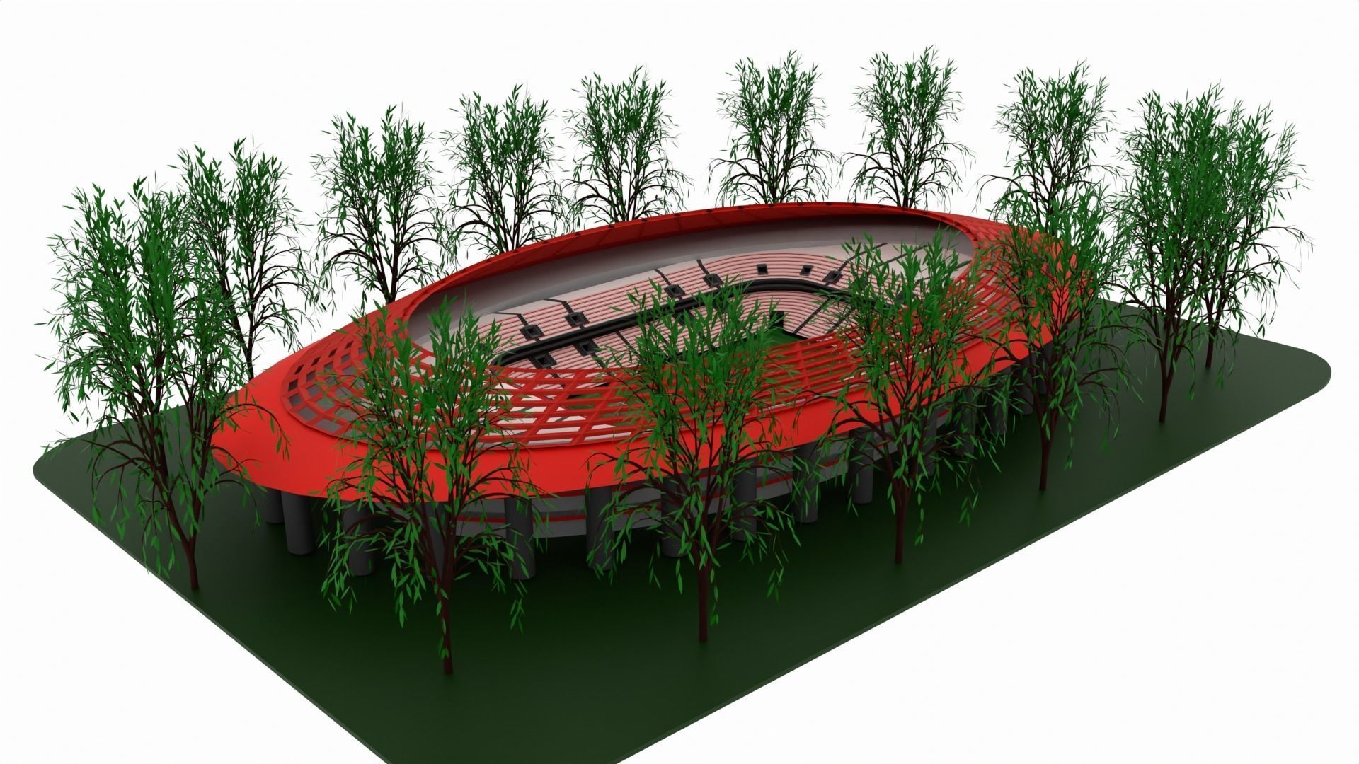 Football Stadium Low-poly 3D model_1