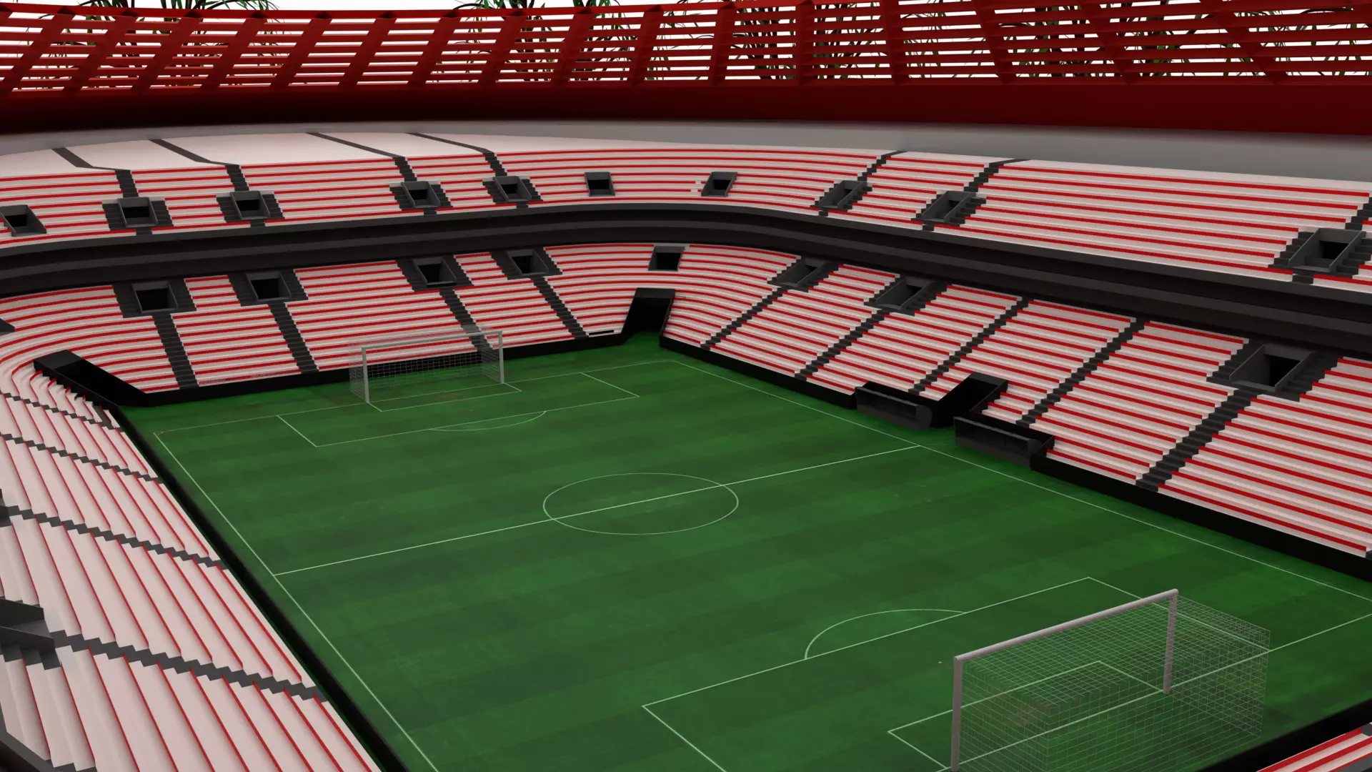 Football Stadium Low-poly 3D model_0
