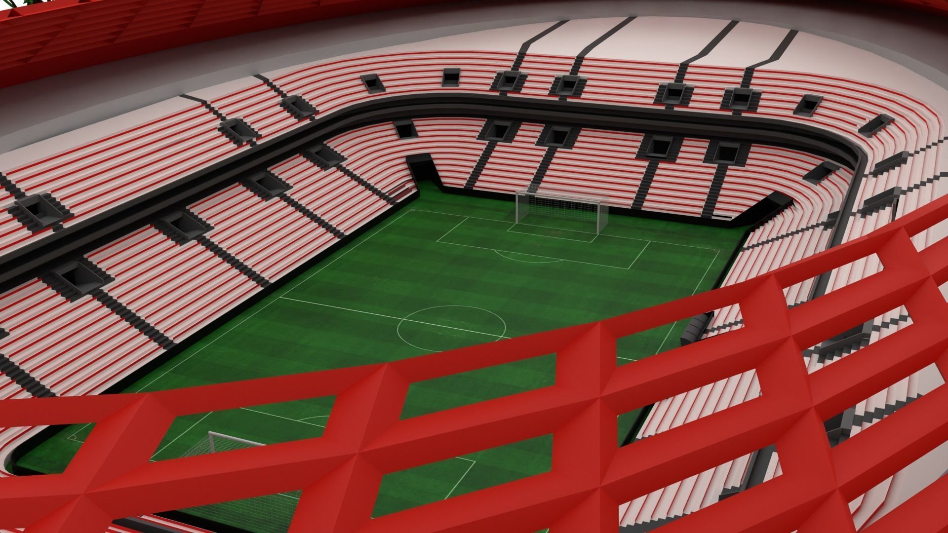 Football Stadium Low-poly 3D model_5