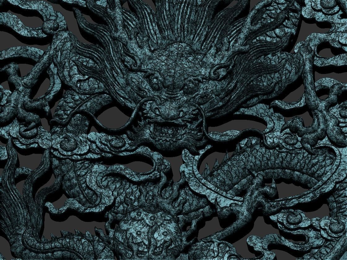 dragon gold medallion 3D print model_9