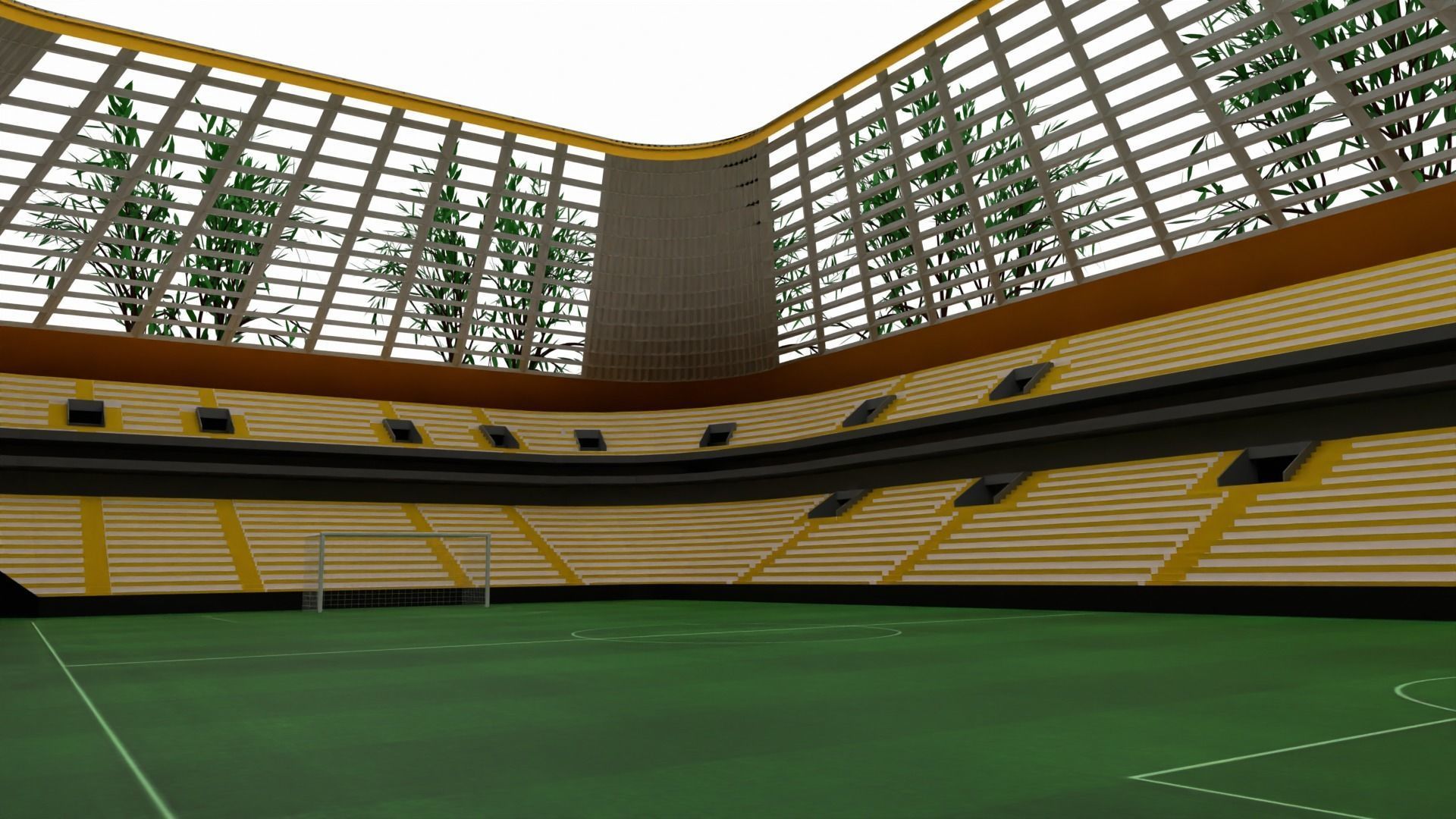 Football Stadium Low-poly 3D model_4