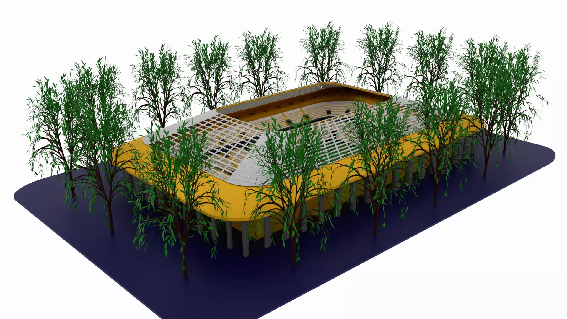 Football Stadium Low-poly 3D model_0