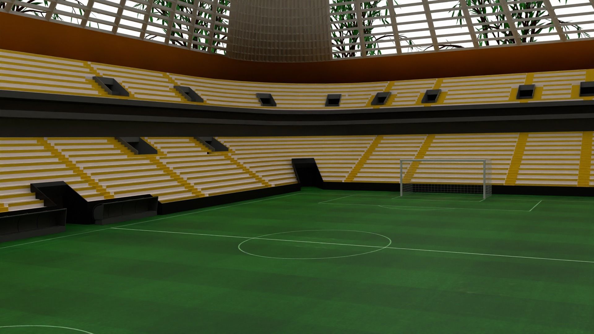 Football Stadium Low-poly 3D model_3