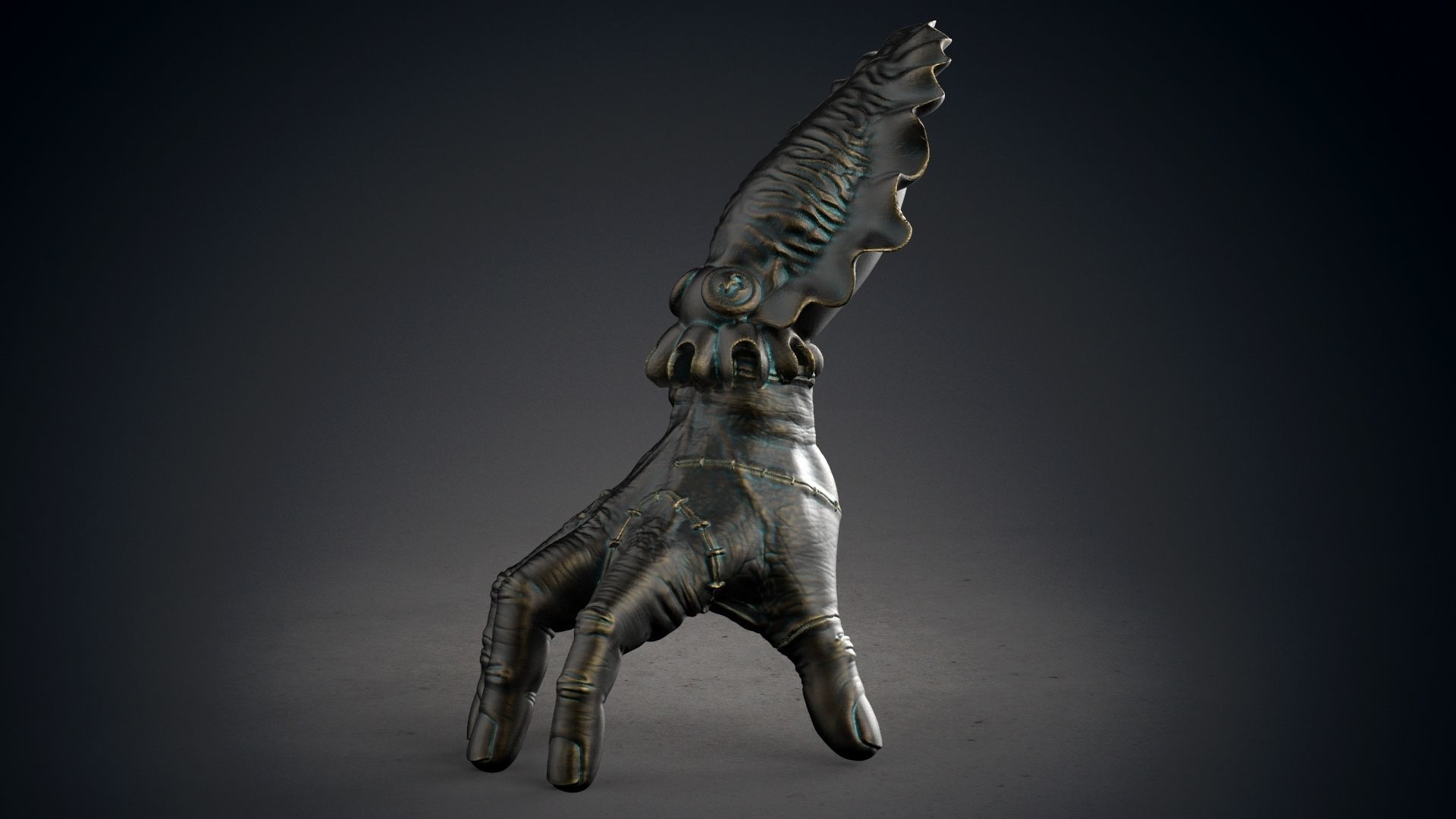 Hand Thing with squid head  unforgettable piece 3D print model_1