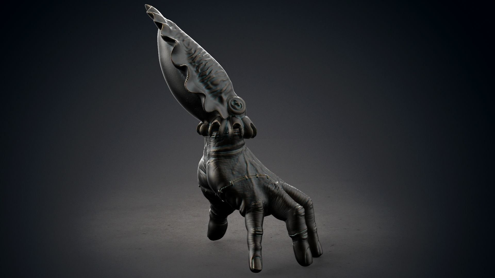 Hand Thing with squid head  unforgettable piece 3D print model_6