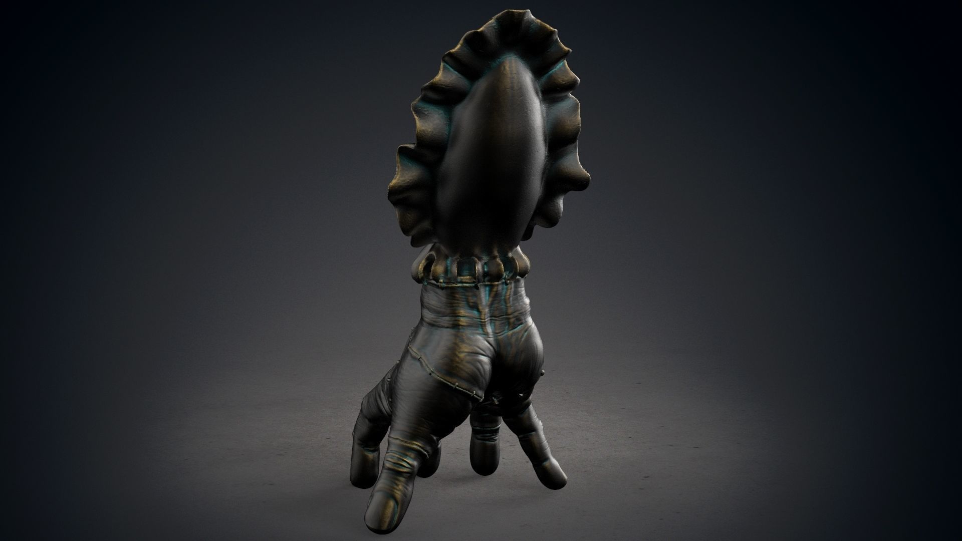 Hand Thing with squid head  unforgettable piece 3D print model_4