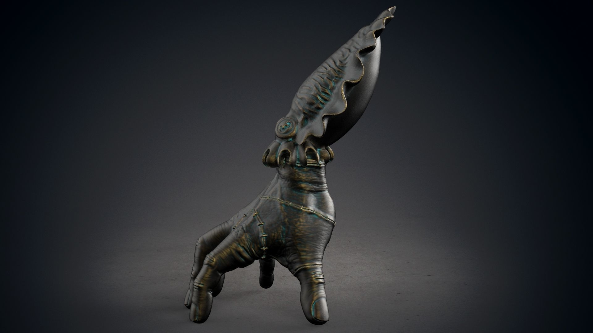 Hand Thing with squid head  unforgettable piece 3D print model_2