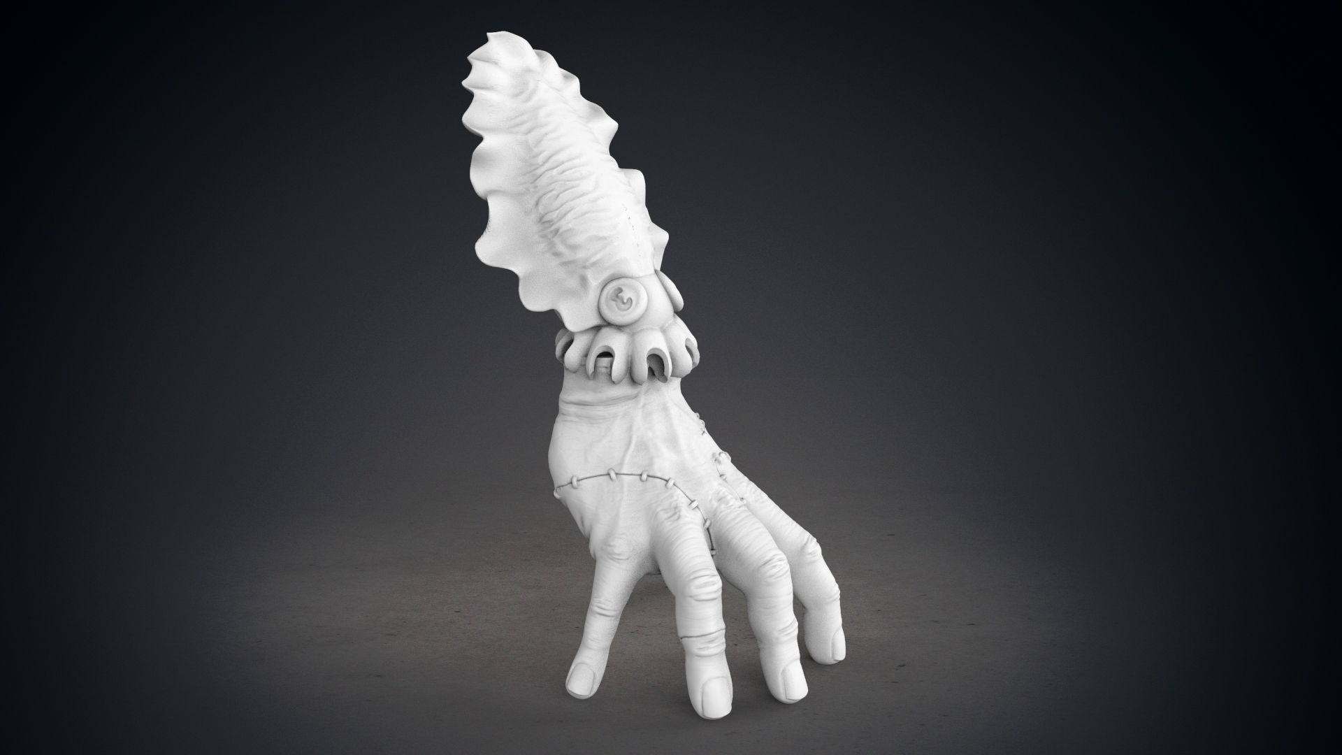 Hand Thing with squid head  unforgettable piece 3D print model_11