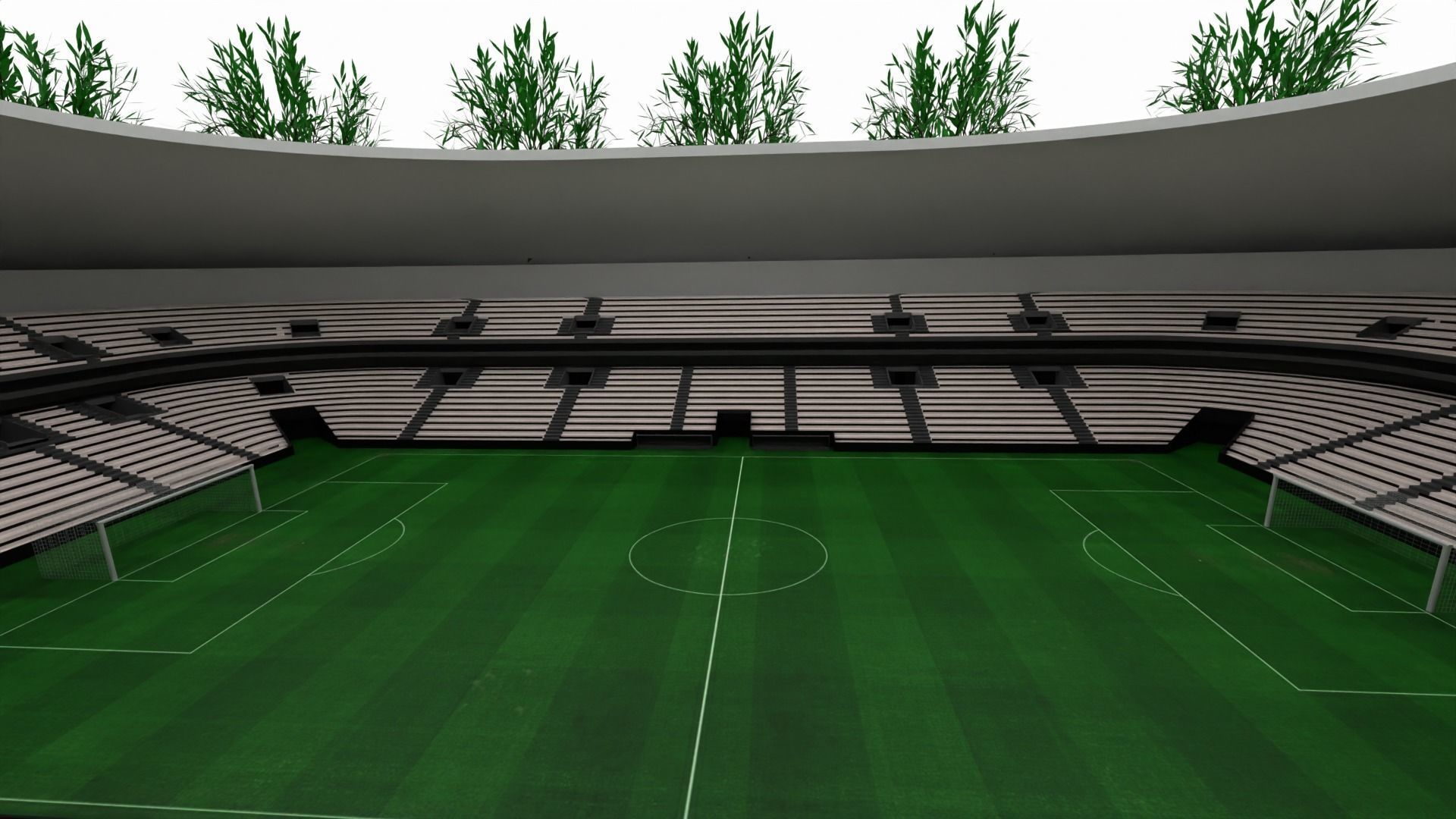 Football Stadium Low-poly 3D model_2