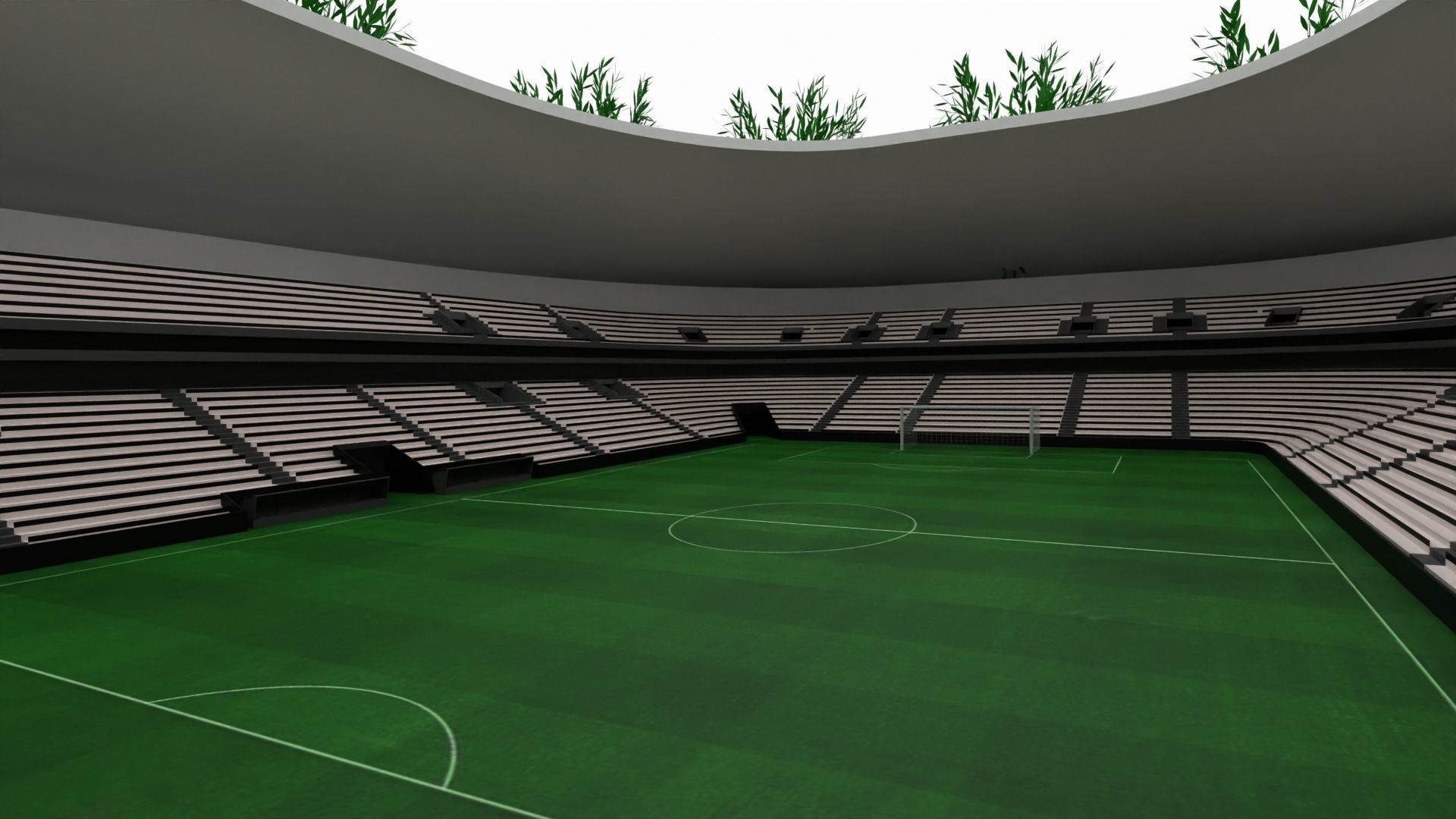 Football Stadium Low-poly 3D model_3