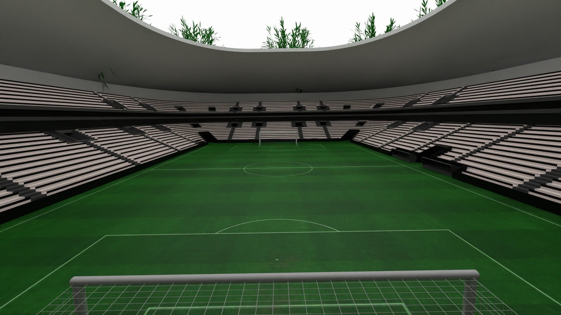 Football Stadium Low-poly 3D model_6