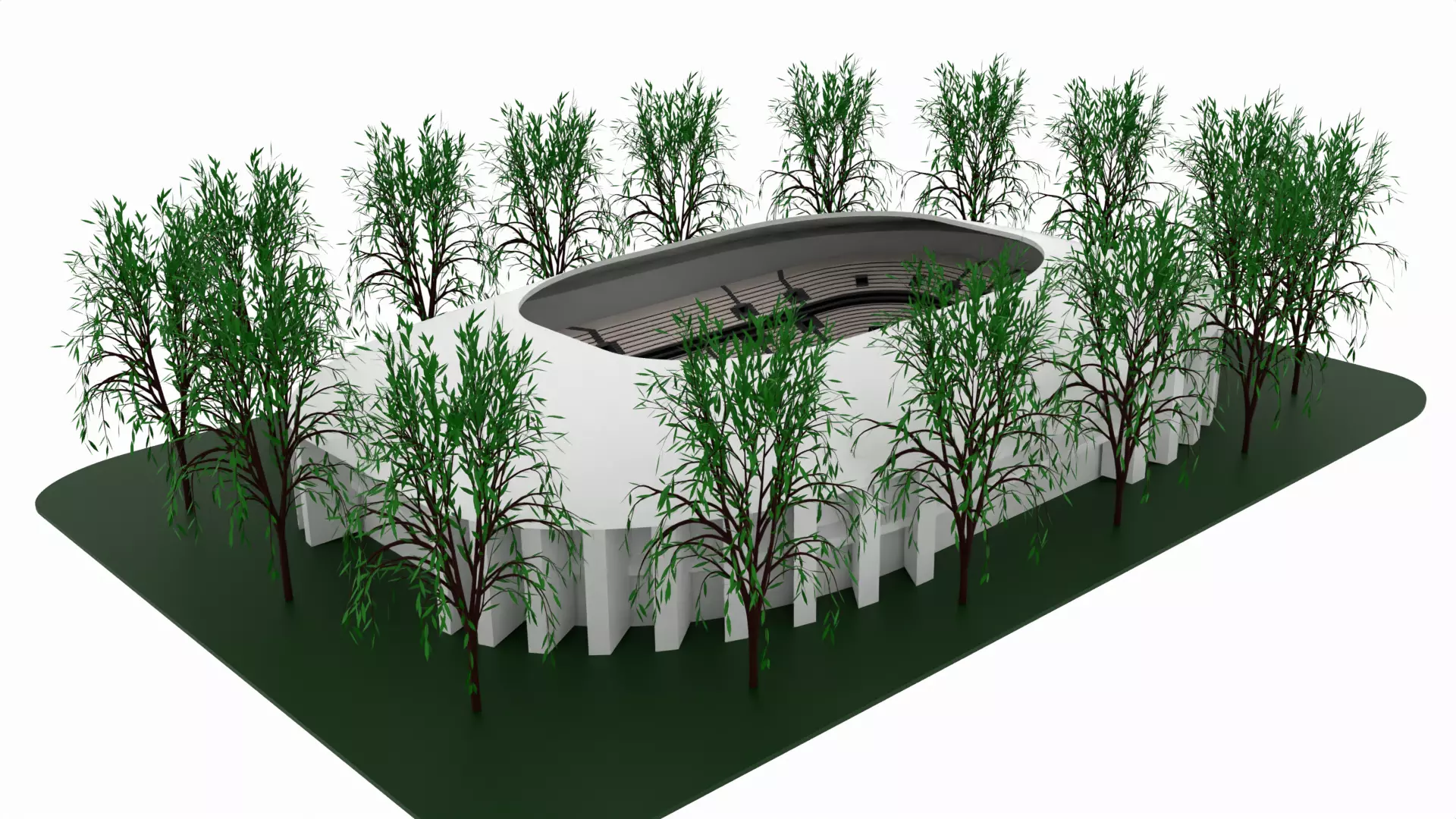 Football Stadium Low-poly 3D model_0