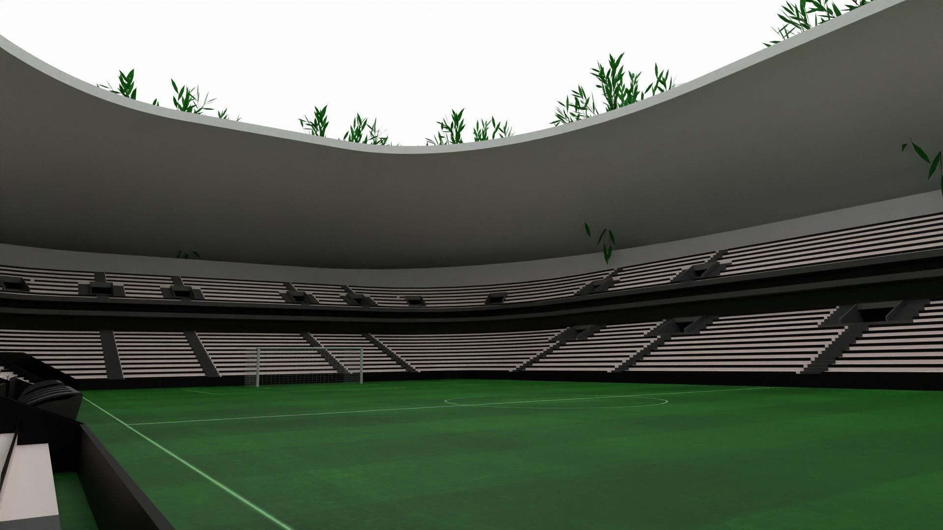 Football Stadium Low-poly 3D model_4