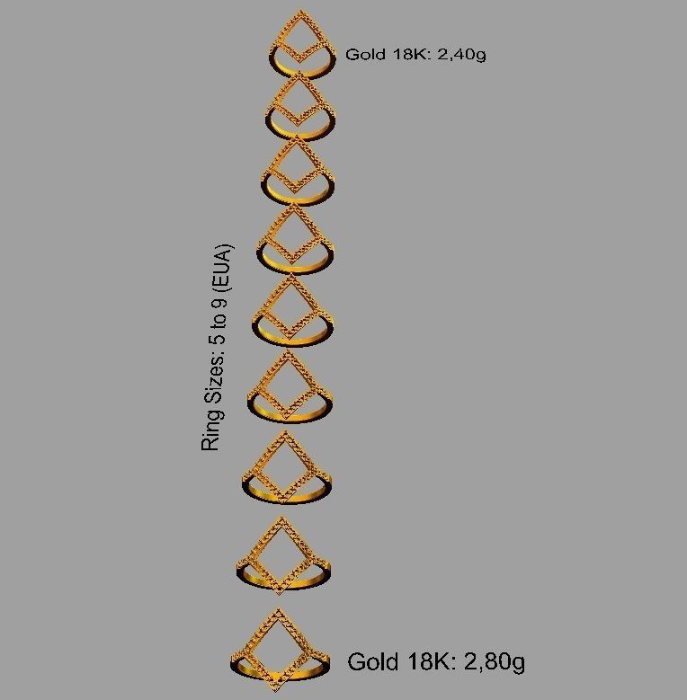 Goemetric Diamond Ring 3D print model_5