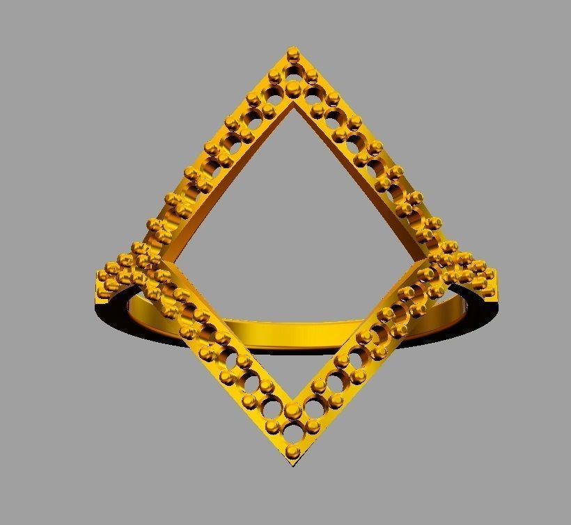 Goemetric Diamond Ring 3D print model_9