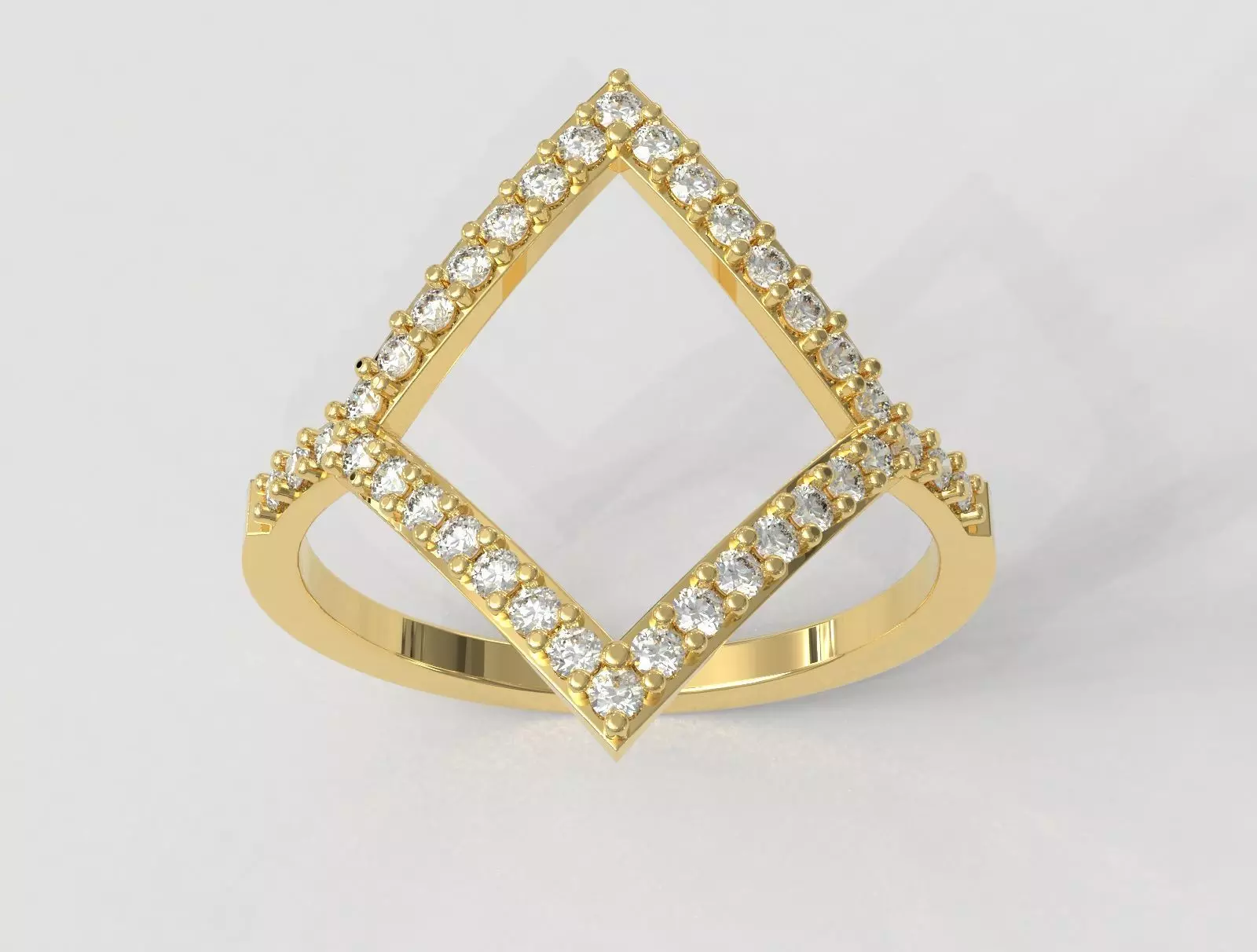 Goemetric Diamond Ring 3D print model_0