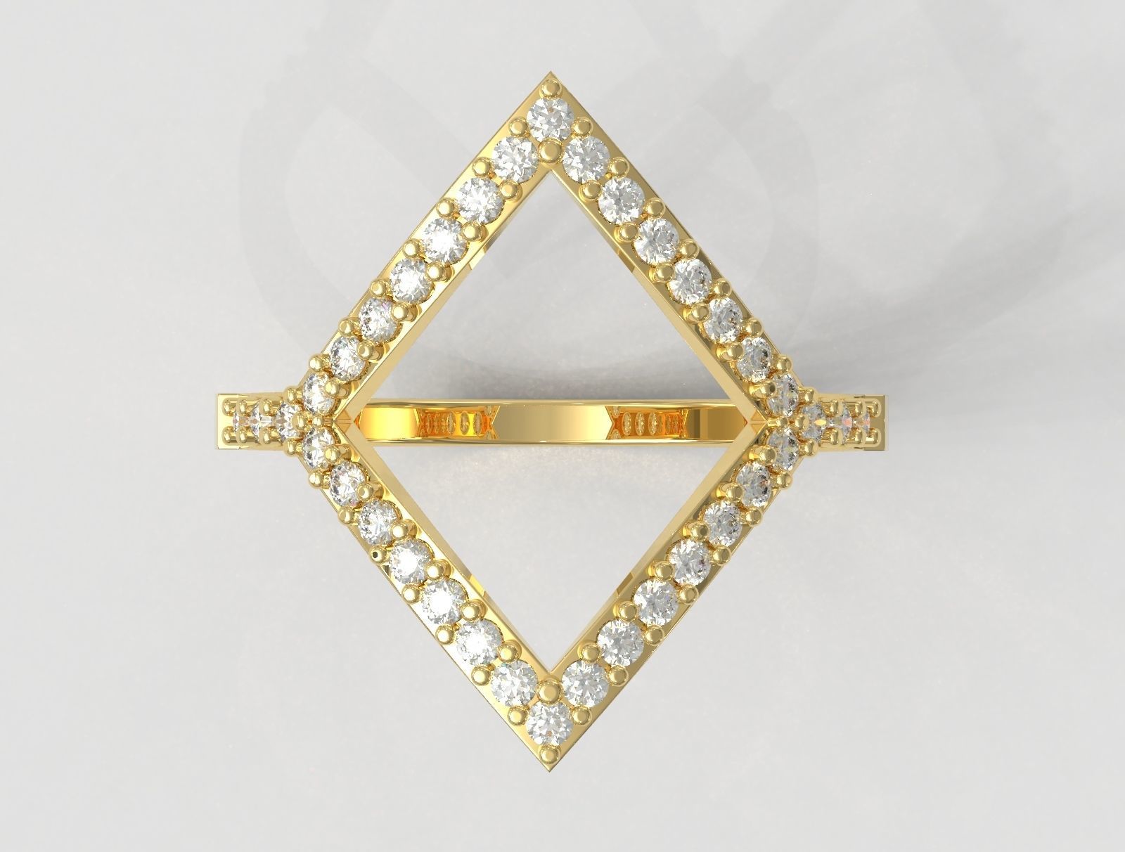 Goemetric Diamond Ring 3D print model_3