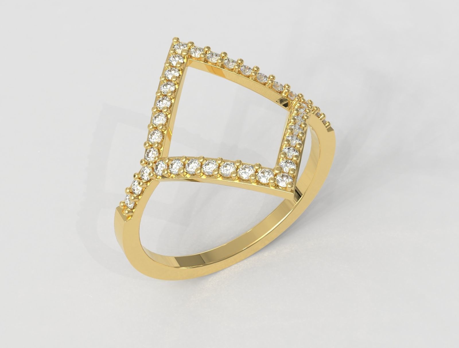 Goemetric Diamond Ring 3D print model_2
