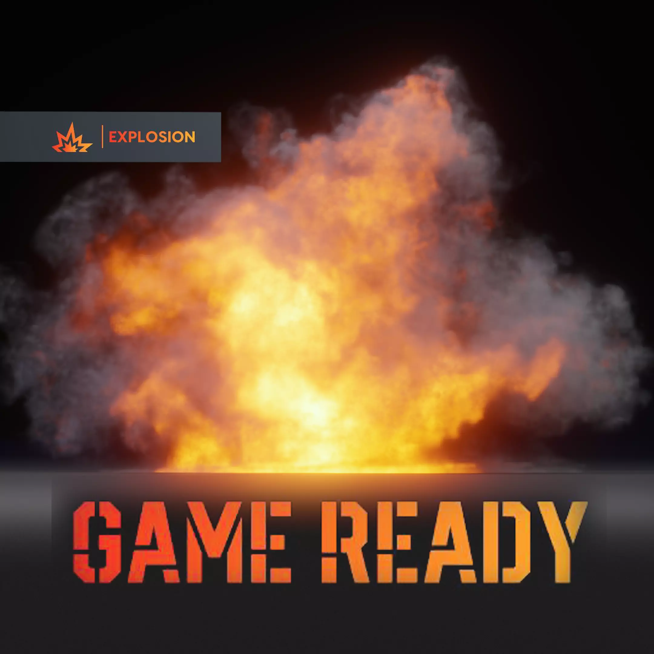 3D Game Ready Explosion exploding fireball Low-poly 3D model_0