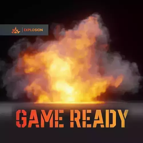 3D Game Ready Explosion exploding fireball Low-poly 3D model