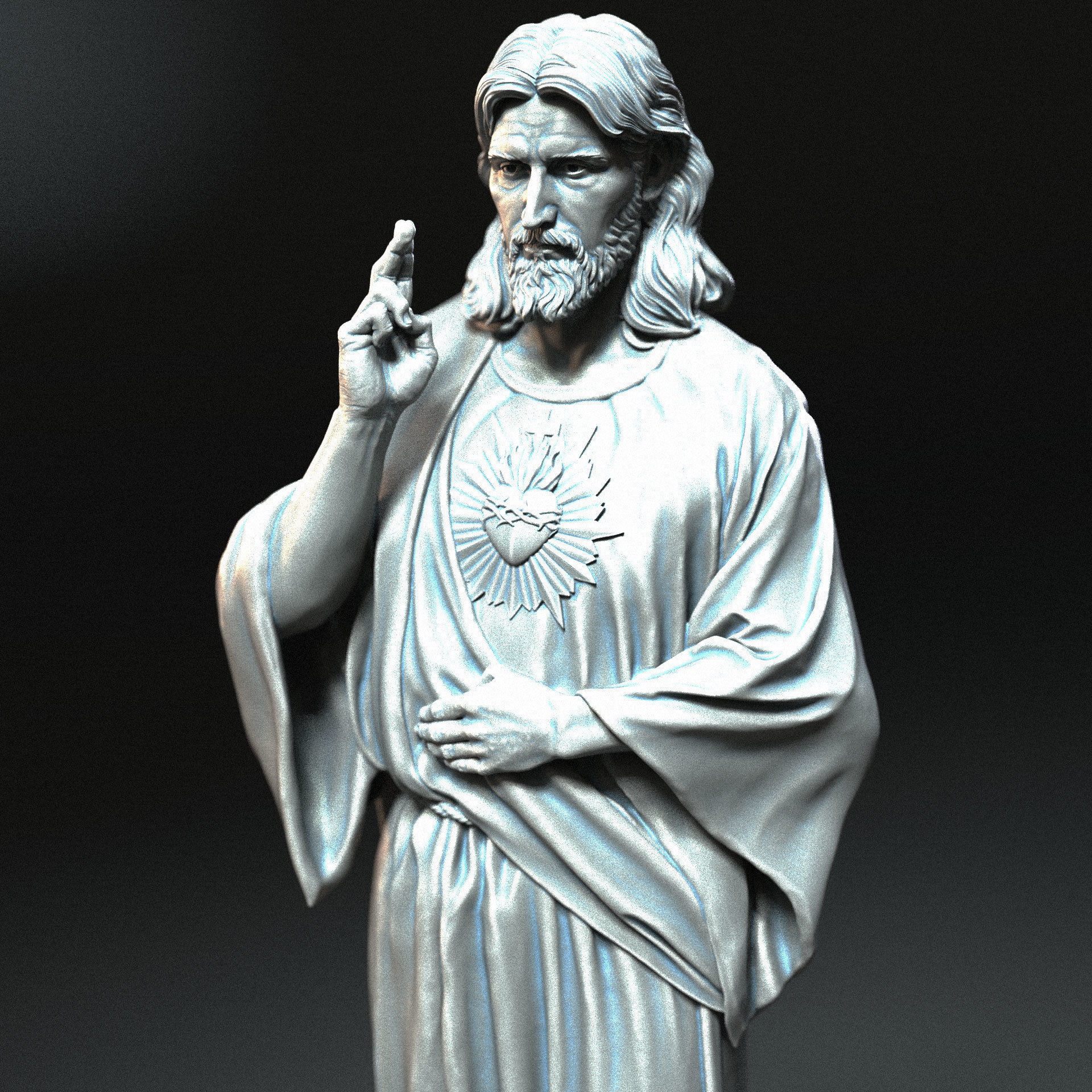 Jesus Sculpture 01 3D print model_3