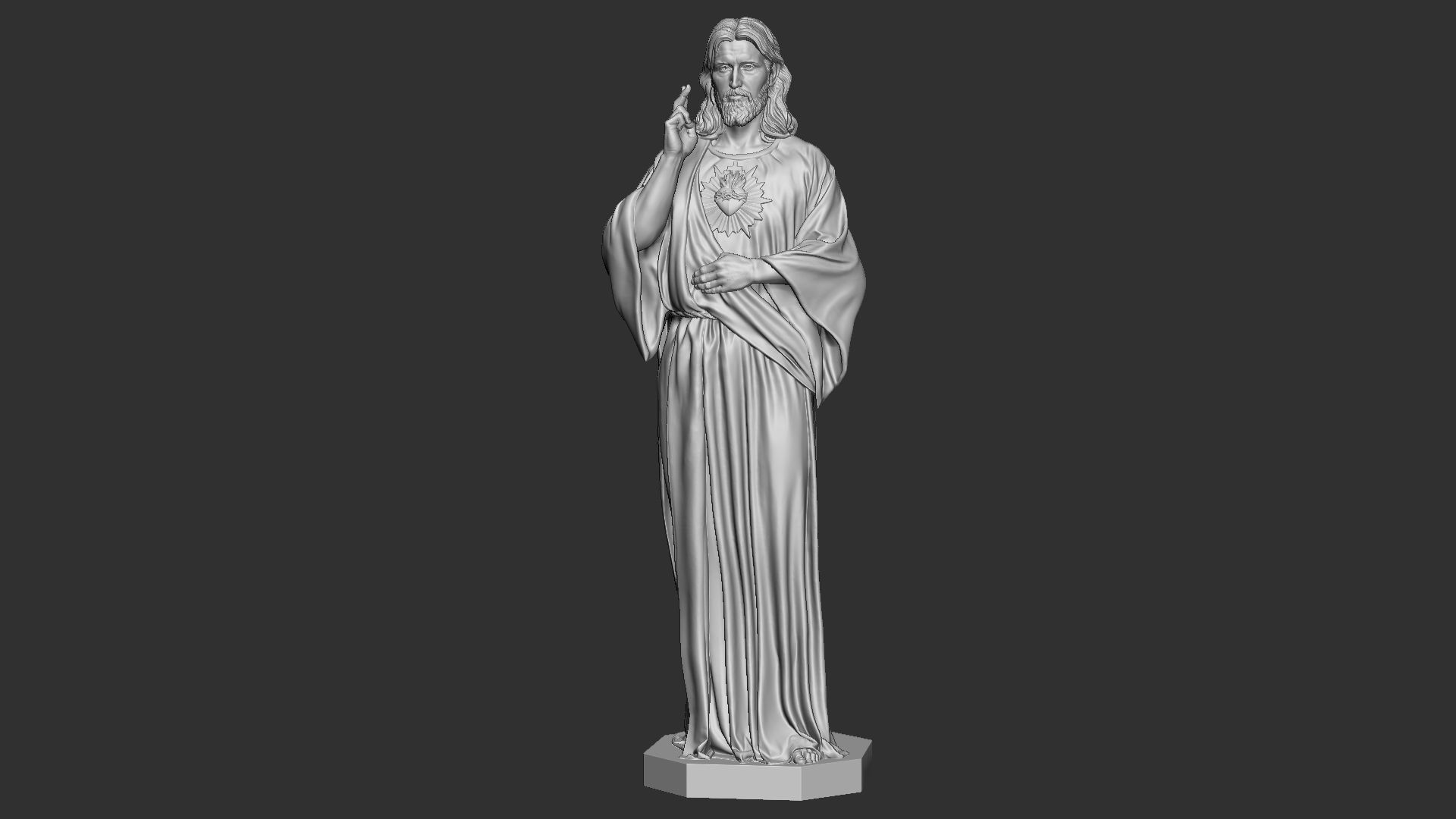 Jesus Sculpture 01 3D print model_20