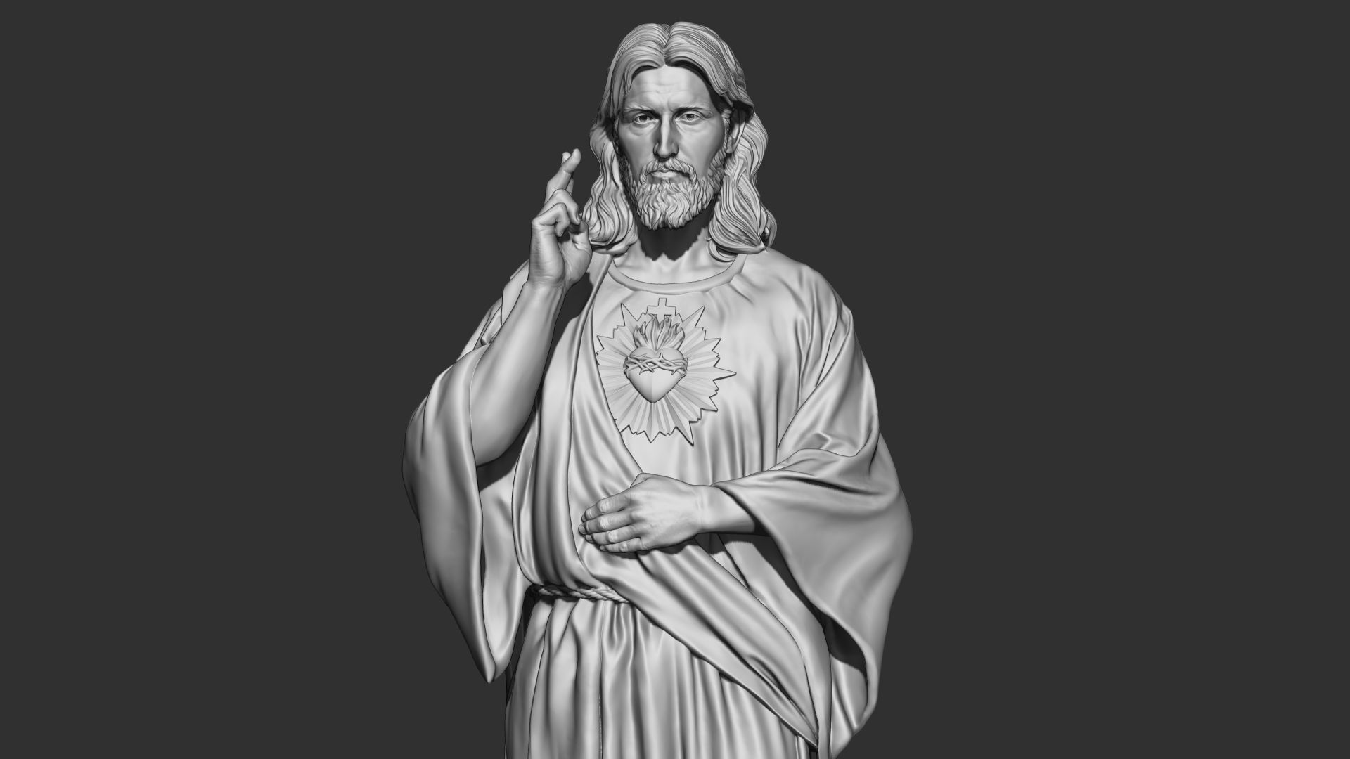 Jesus Sculpture 01 3D print model_7