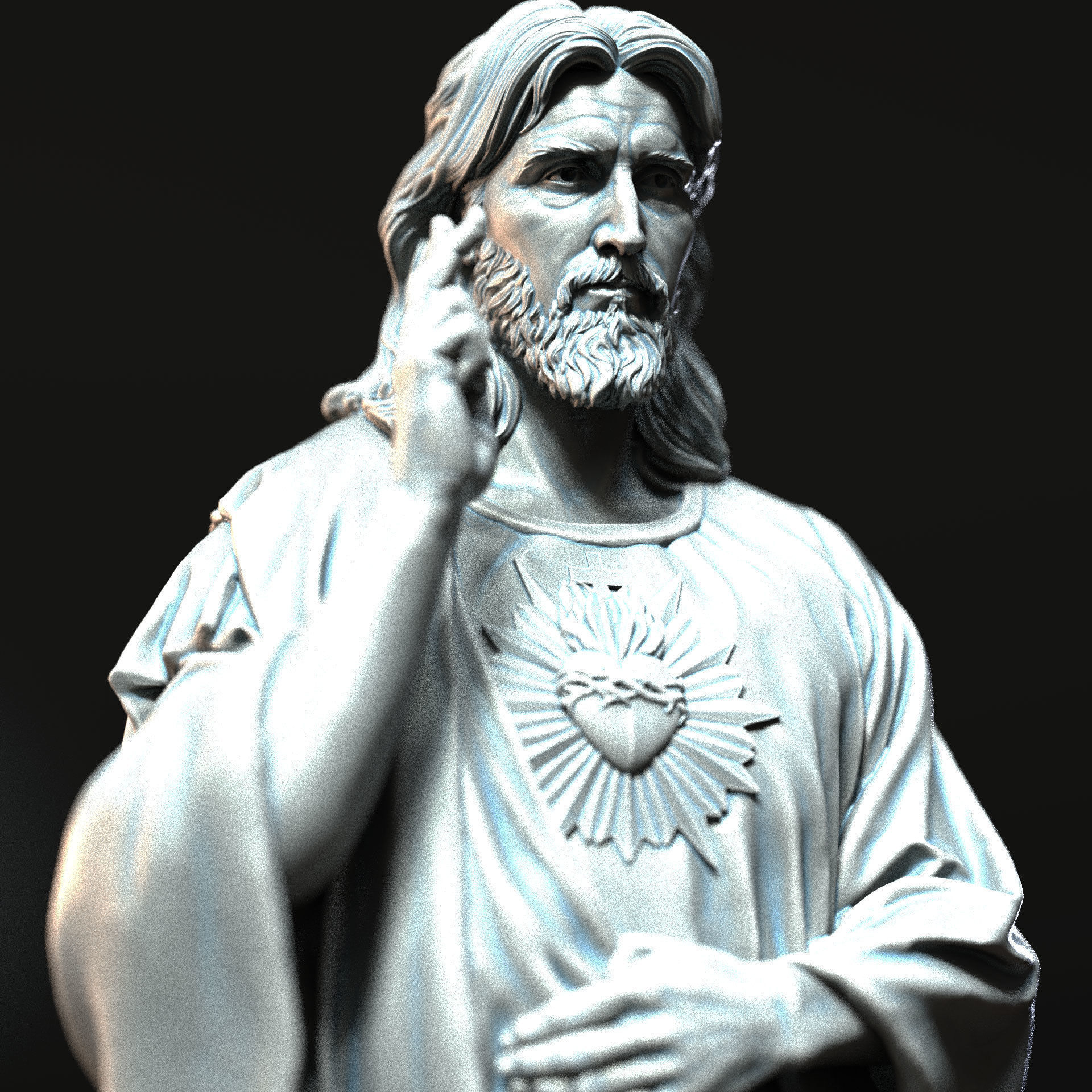 Jesus Sculpture 01 3D print model_4