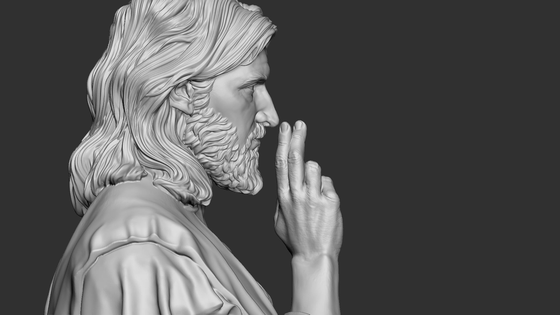 Jesus Sculpture 01 3D print model_8