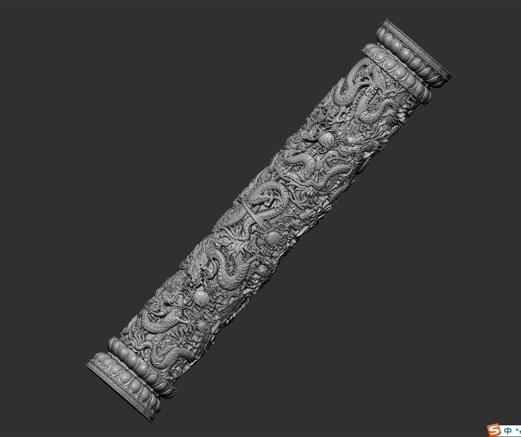 Dragon pillar 3D print model_6