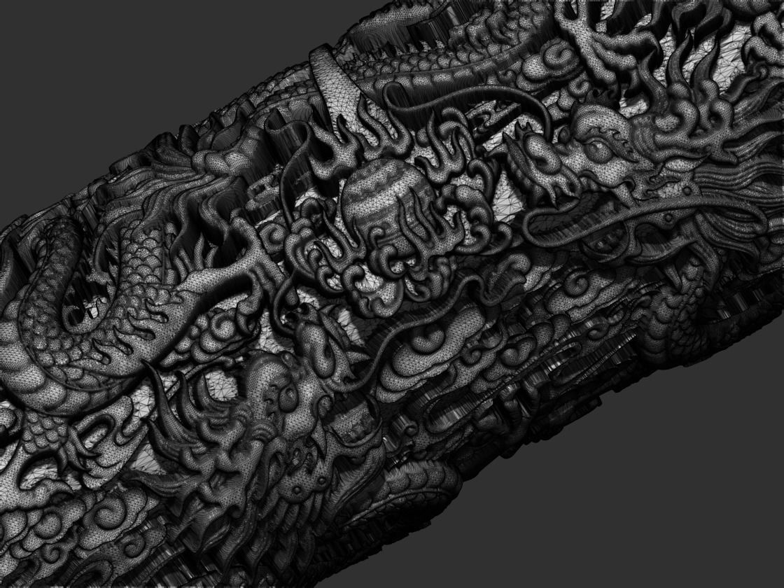 Dragon pillar 3D print model_12