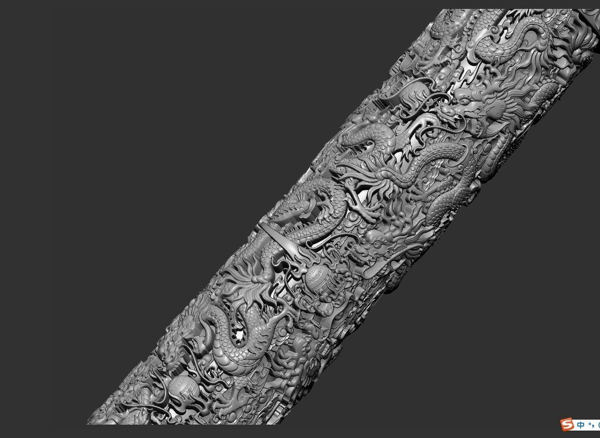 Dragon pillar 3D print model_7