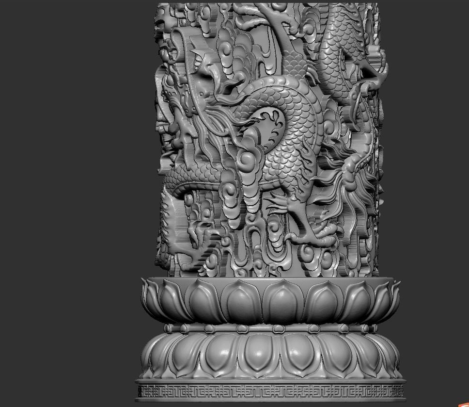 Dragon pillar 3D print model_10
