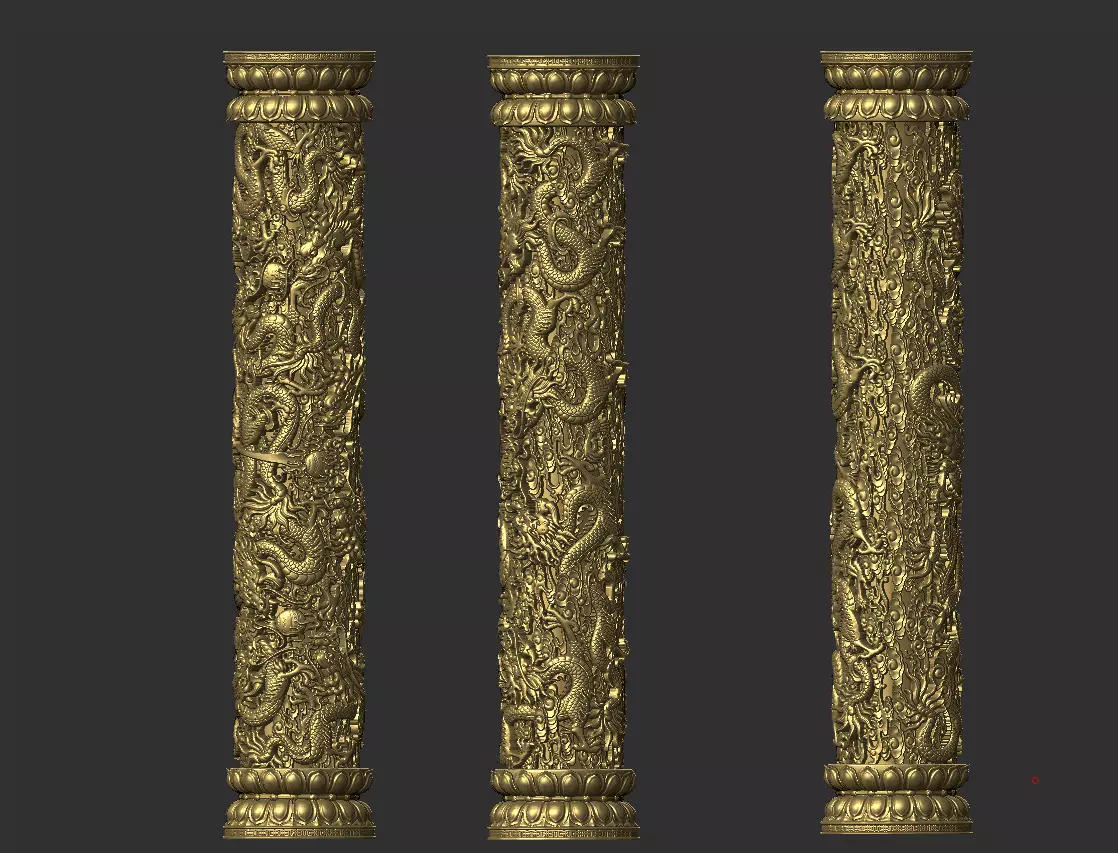 Dragon pillar 3D print model_0